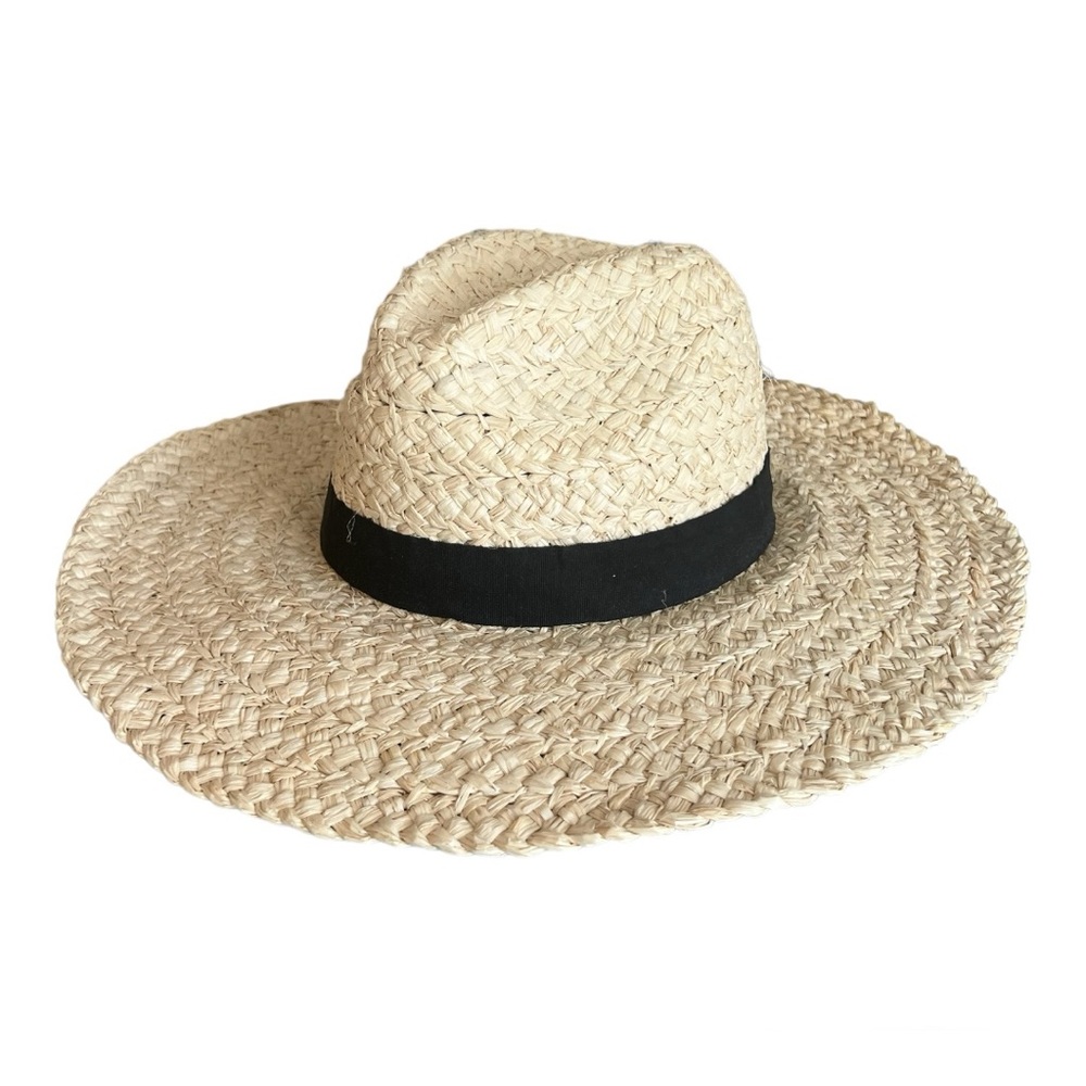 Wide Brim Woven Straw Beach Hat